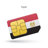 Egypt mobile phone sim card with flag
