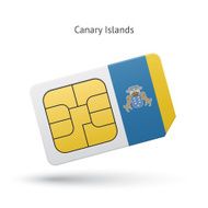 Canary Islands mobile phone sim card with flag