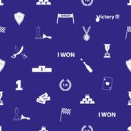 flawless victory symbols blue and white seamless pattern eps10