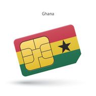 Ghana mobile phone sim card with flag
