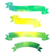 vector watercolor colorful ribbons banners N13