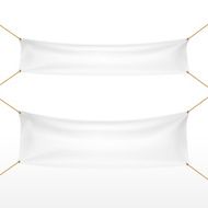 white textile banners set