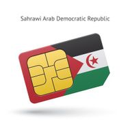 Sahrawi Arab Democratic Republic phone sim card with flag