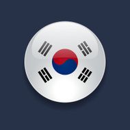 Round icon with flag of South Korea