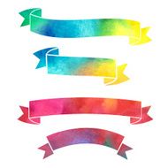 vector watercolor colorful ribbons banners N14