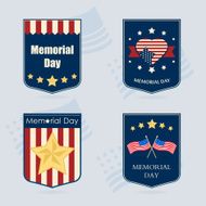 Set of memorial day label N2
