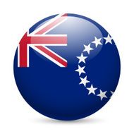 Round glossy icon of Cook Islands