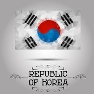 Vector geometric polygonal Republic of Korea flag N2