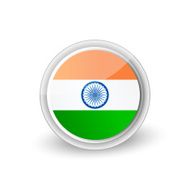 Vector rounded flag button icon of India