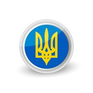Vector rounded button icon of Ukraine emblem 2