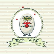 Valentine&#039;s day greeting card with owls Vector