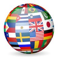 national flags globe