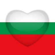 Bulgaria Flag Heart Glossy Button