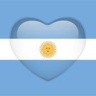 Argentina Flag Heart Glossy Button