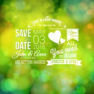 Save the date for personal holiday Wedding invitation blurred
