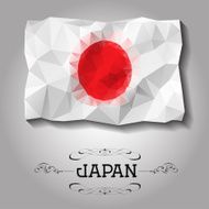 Vector geometric polygonal Japan flag