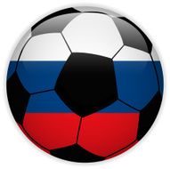 Russia Flag with Soccer Ball Background N3
