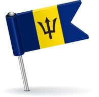 Barbados pin icon flag Vector illustration