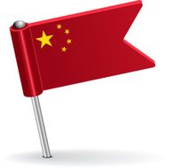 Chinese pin icon flag Vector illustration