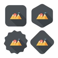 Mountain tourist flat icon with long shadow N24