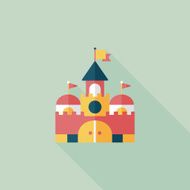 Building castle flat icon with long shadow eps10 N116