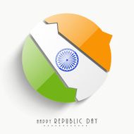 Happy Indian Republic Day celebration with stylish sticky