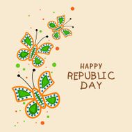 Indian Republic Day celebration with tricolor butterflies