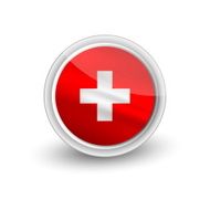 Rounded waving flag of Switzerland