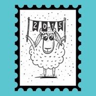 Stamp with sheep N2