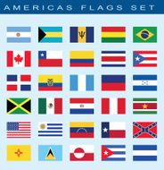 set of Americas flags Americas vector illustration N8