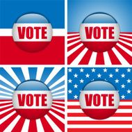 Vote Buttons Set of four with Background