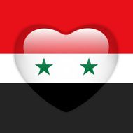 Syria Flag Heart Glossy Button N2