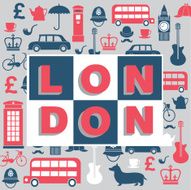 Vector graphic set of great britain symbols