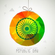 Shiny hanging ball for Indian Republic Day celebration