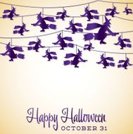 Witch Halloween string card in vector format