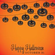Jack O&#039; Lantern Halloween string card in vector format N3