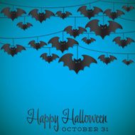 Bat Halloween string card in vector format N2