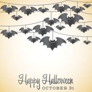 Bat Halloween string card in vector format N3
