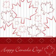 Hand drawn maple leaf Canada Day card in vector format N3