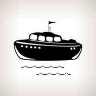 Silhouette boat on a light background vector illustration