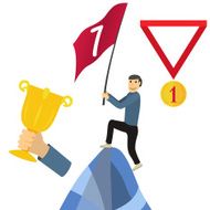 Business achieving goal success concept vector illustrations