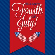 Retro ribbon Independence Day card in vector format N11