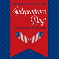 Retro ribbon Independence Day card in vector format N12