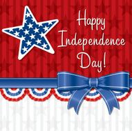 Ribbon Happy Independence Day card in vector format N4