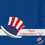 Patriotic Uncle Sam hat 4th of July card N11