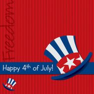 Patriotic Uncle Sam hat 4th of July card N13