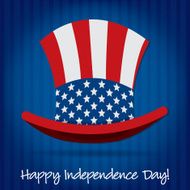 Patriotic Uncle Sam hat 4th of July card N14
