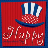 Patriotic Uncle Sam hat 4th of July card N16