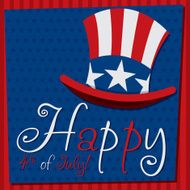 Patriotic Uncle Sam hat 4th of July card N17