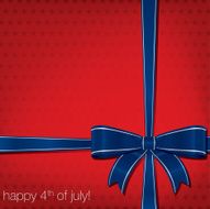 Happy Independence Day ribbon bow card in vector format N15